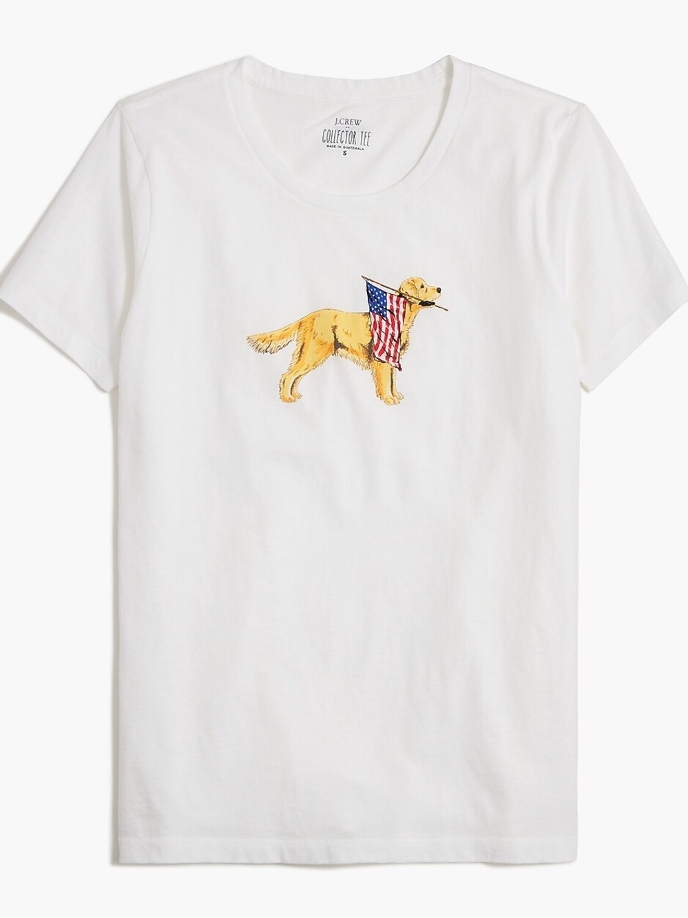 J. Crew Collector Tee Golden Retriever with American Flag XS